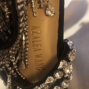 Black jewel bead bling heels size 8
